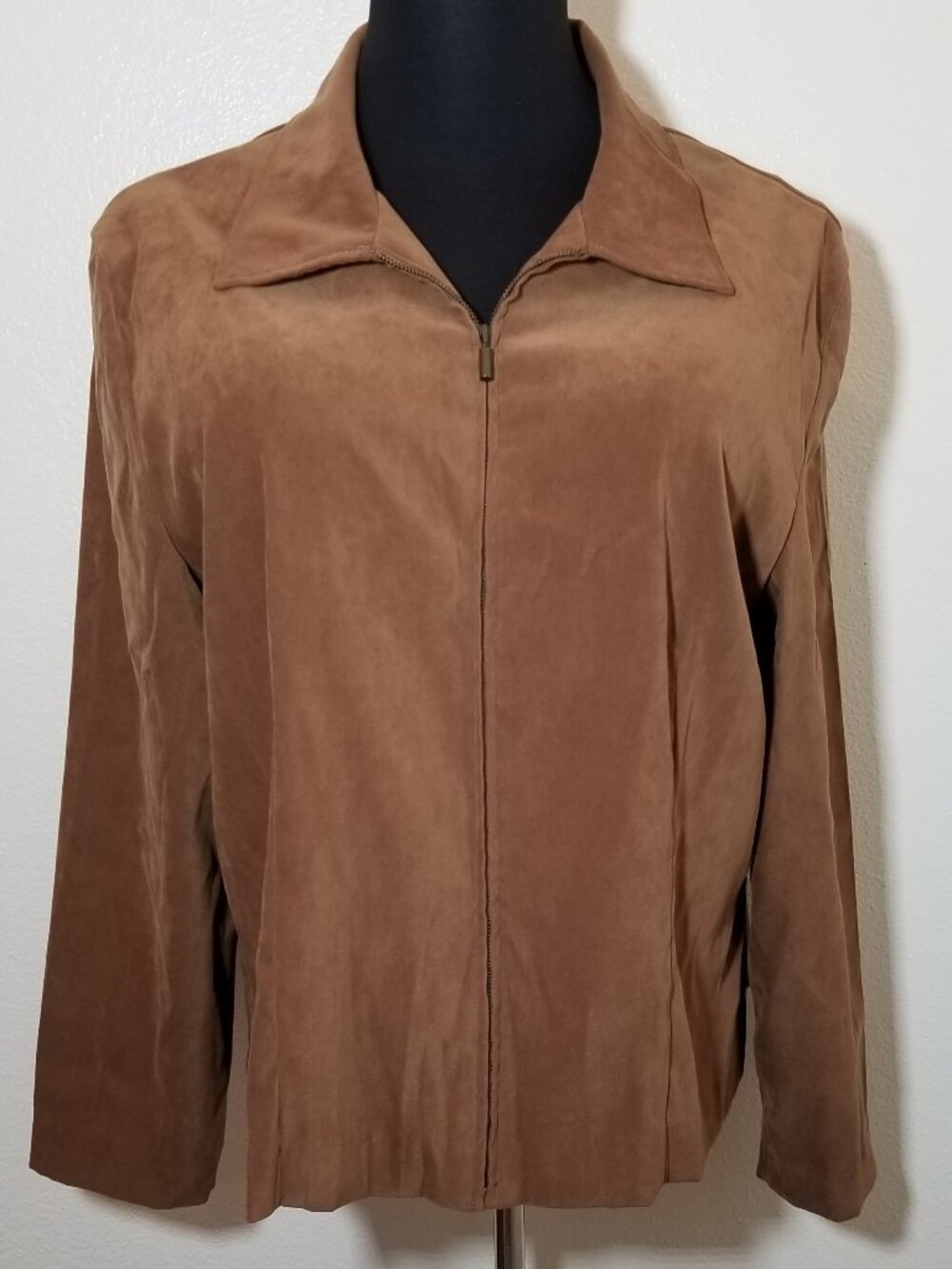 Briggs New York Womens 18W Soft Faux Suede Jacket Biker Edgy Grunge Moto 1990s